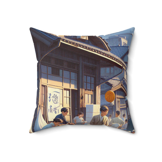 "Unity in Diversity: Community Garden"- The Alien Spun Polyester Square Pillow Social Realism