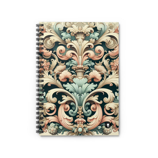 "Garden of Whimsy: A Rococo Fête" - The Alien Spiral Notebook (Ruled Line) Rococo