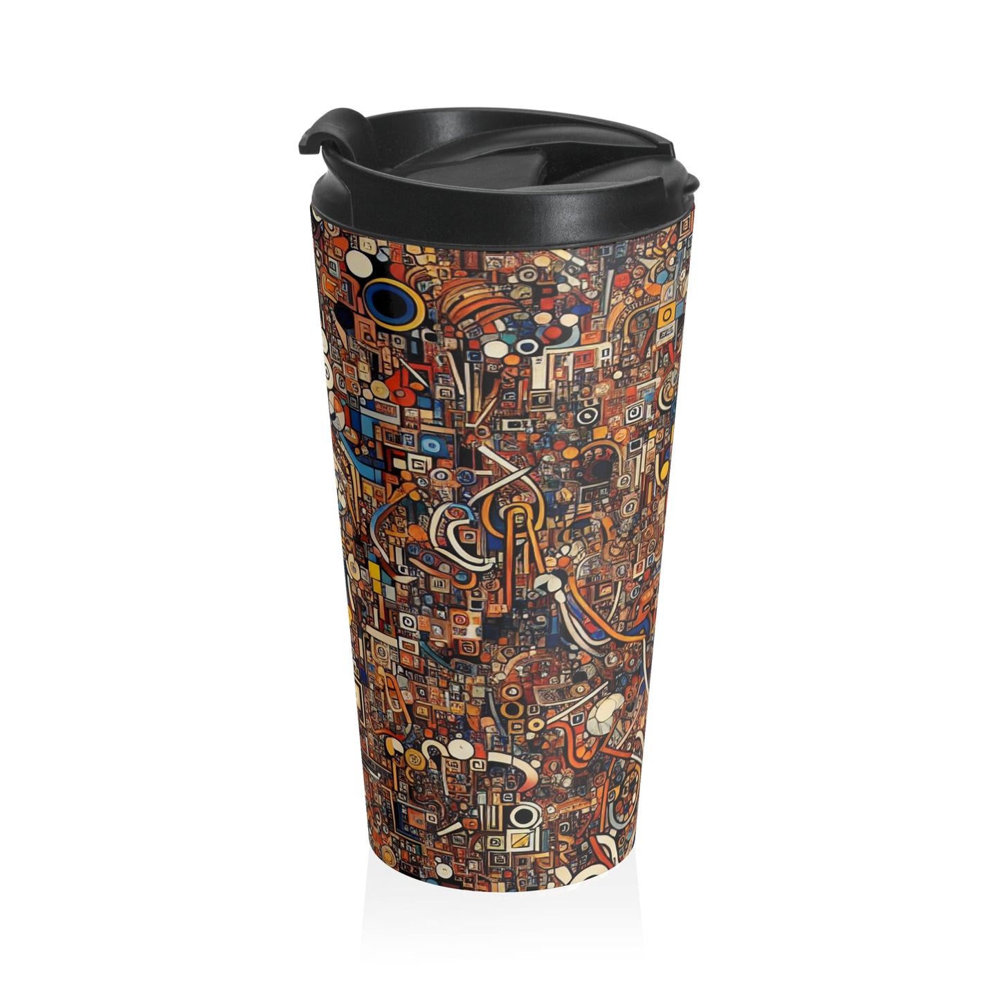 "Dadaist Delirium: A Chaotic Collage Adventure" - The Alien Stainless Steel Travel Mug Dadaism