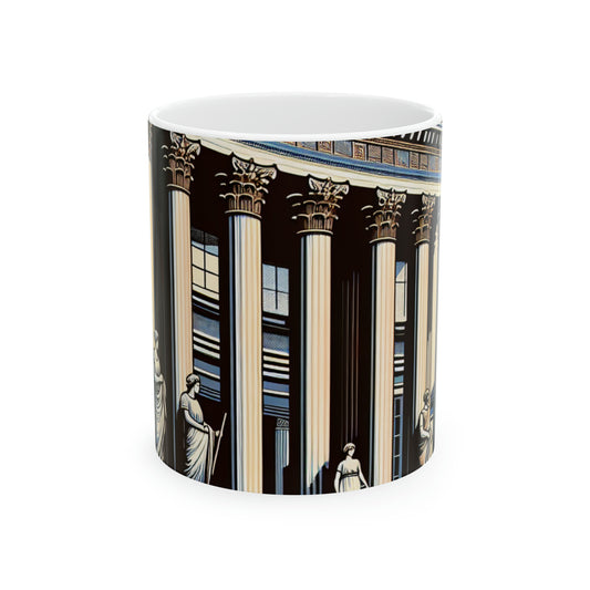 "Élégance urbaine néoclassique" - La tasse en céramique Alien 11oz Néoclassicisme