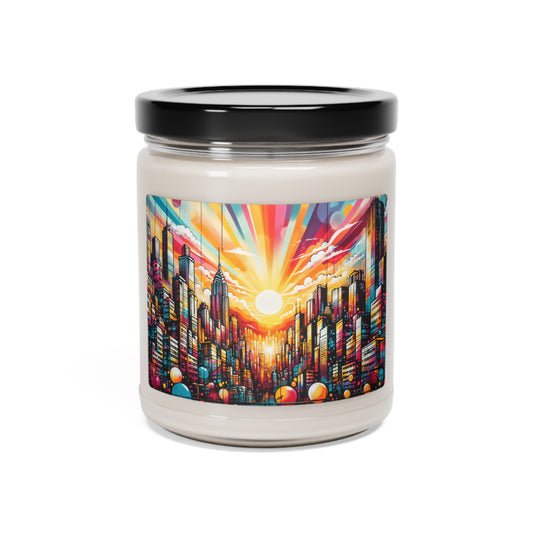 "Cityscape Sunrise" - The Alien Scented Soy Candle 9oz Street Art / Graffiti Style