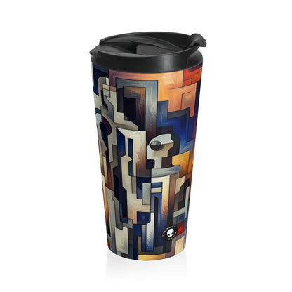 "Enigma Realms: A World of Surreal Beauty" - The Alien Stainless Steel Travel Mug Metaphysical Art