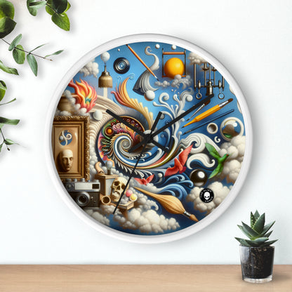 "Temporal Meltdown: Surreal Landscape" - The Alien Wall Clock Surrealism