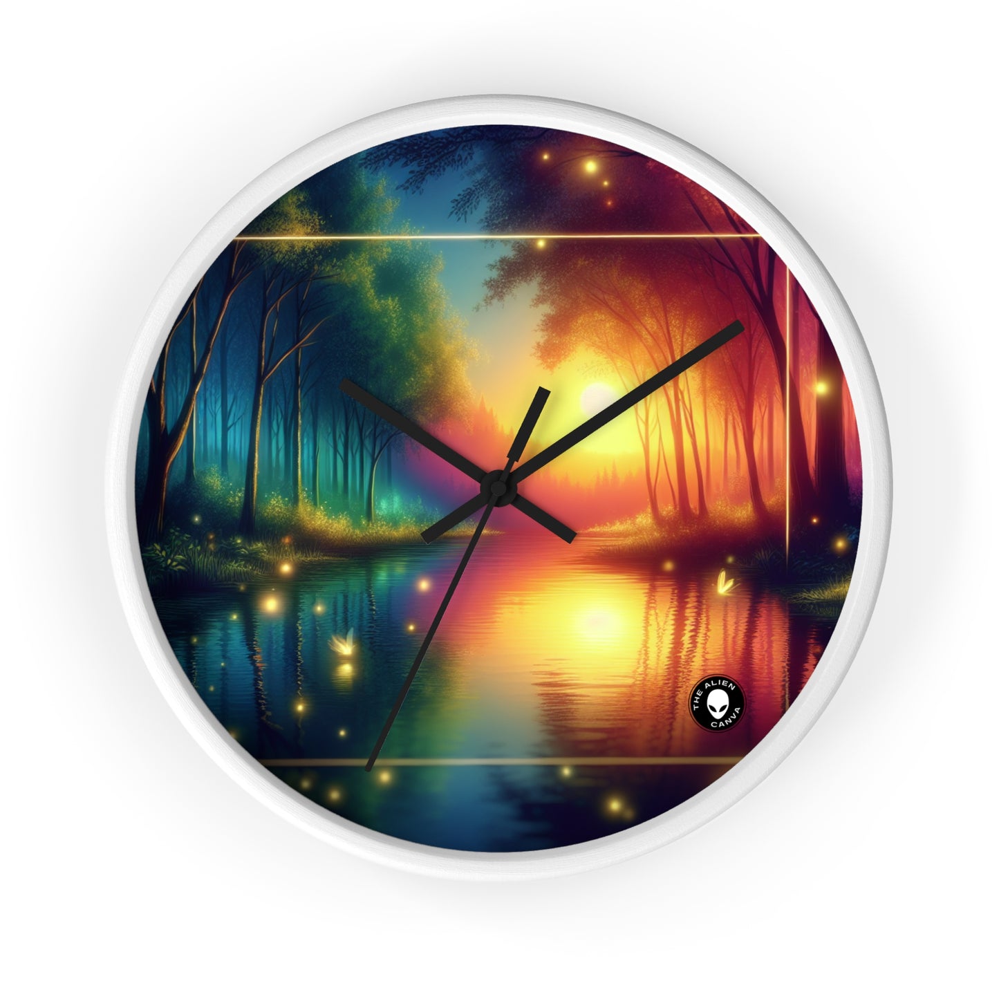 "Dusk Enchantment: A Magical Forest Scene" - The Alien Wall Clock