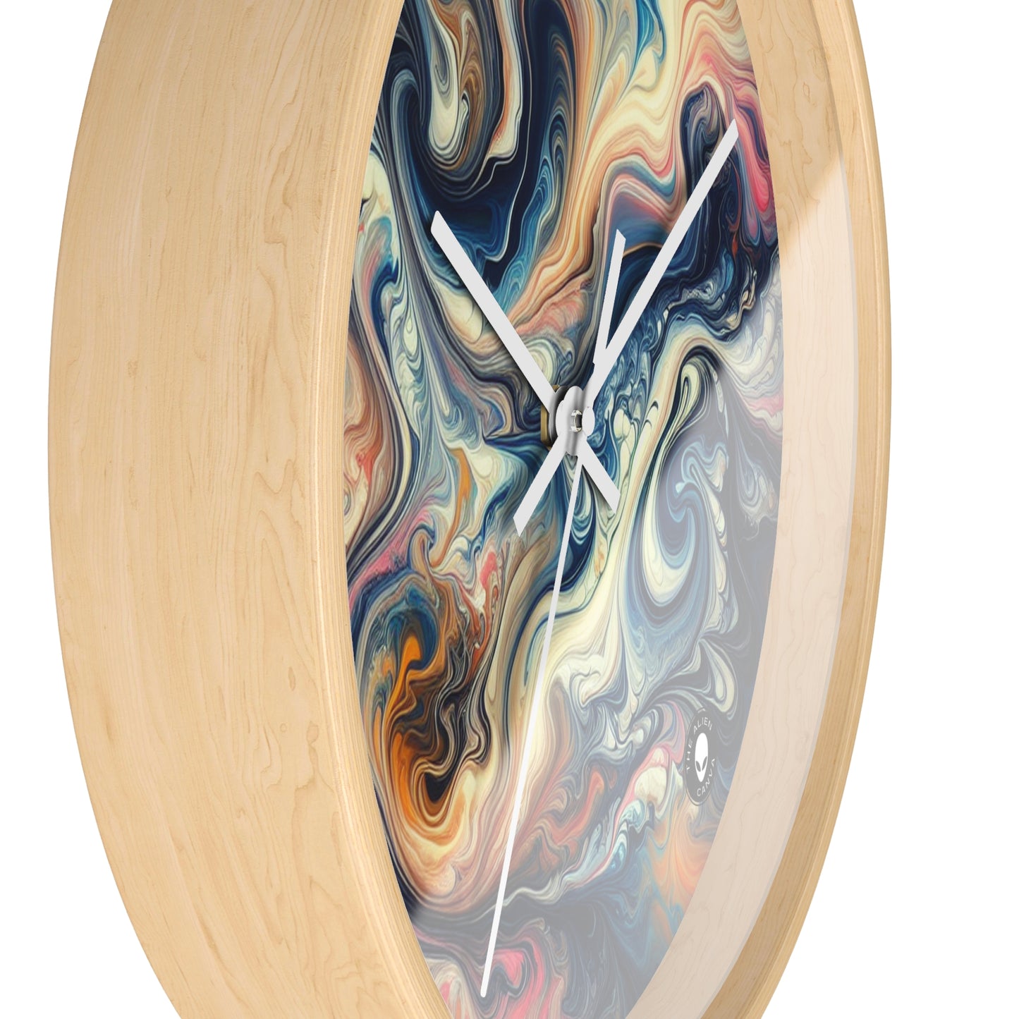 Forêt tropicale luxuriante : Coulée acrylique inspirée de la beauté tropicale - L'horloge murale Alien