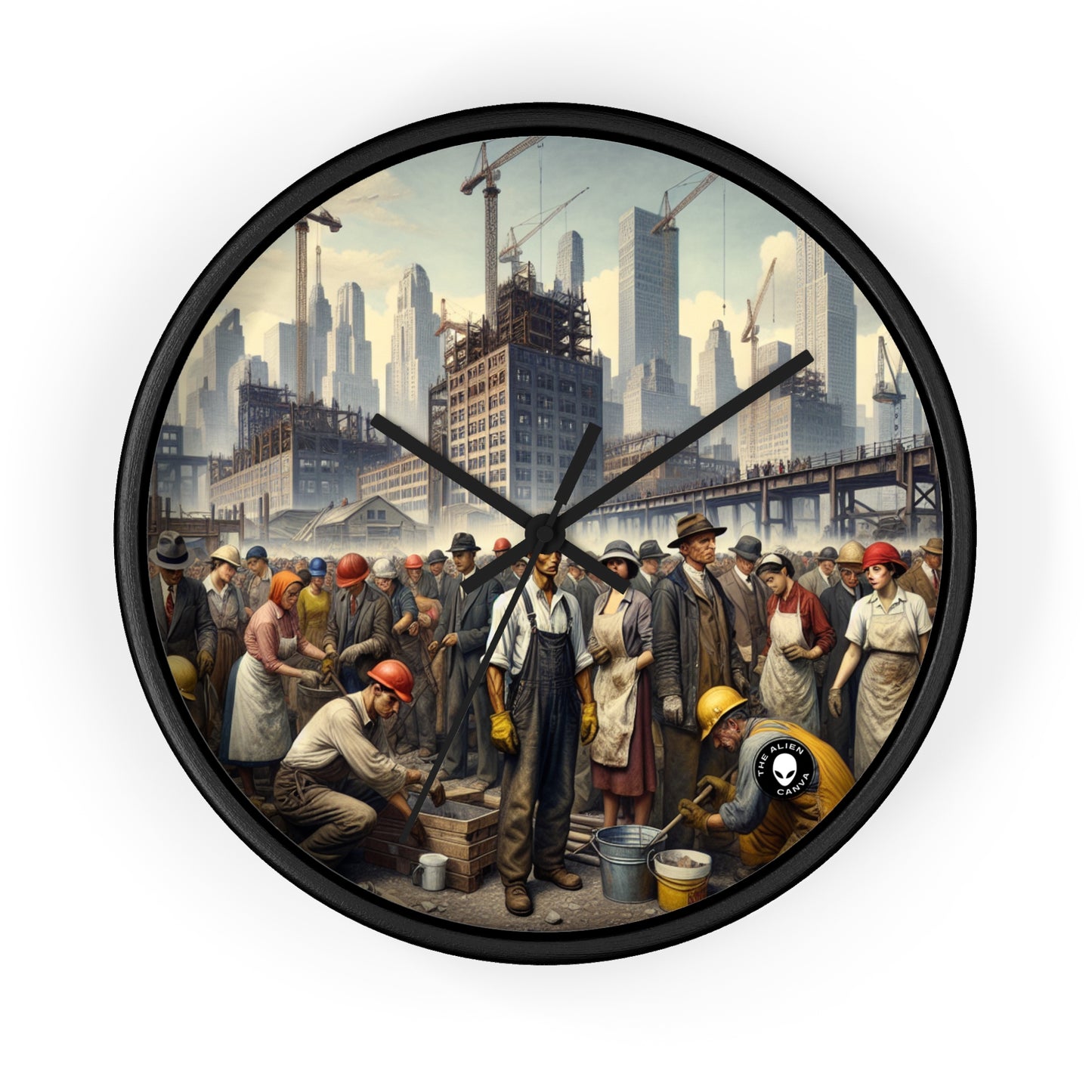 Title: "Unity in Action: Celebrating Solidarity's Triumph" - The Alien Wall Clock Social Realism