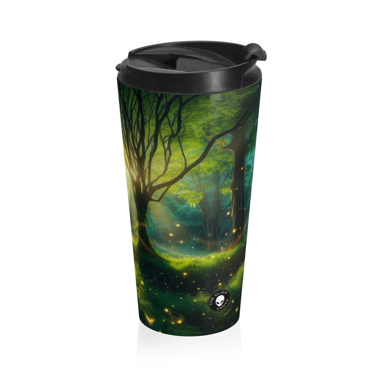 « Glowing Forest Magic » – La tasse de voyage en acier inoxydable Alien