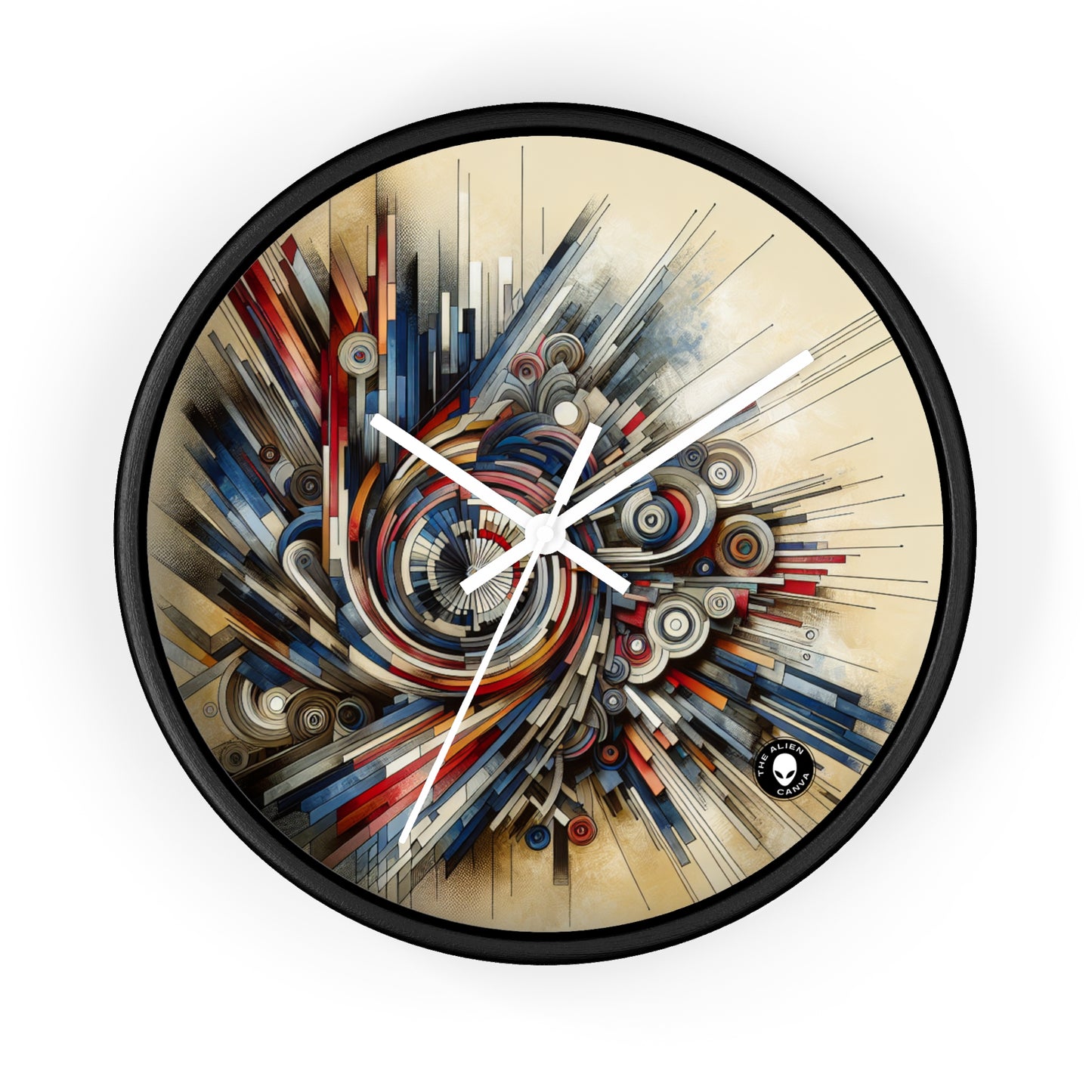 "Fragmented Realms: A Surreal Exploration in Color and Form" - The Alien Wall Clock Avant-garde Art