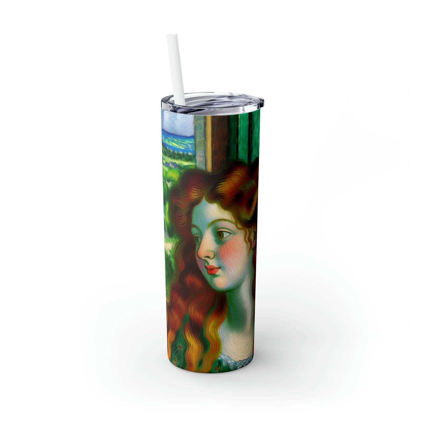 « French Countryside Escape » - The Alien Maars® Skinny Tumbler avec paille 20oz Style post-impressionnisme