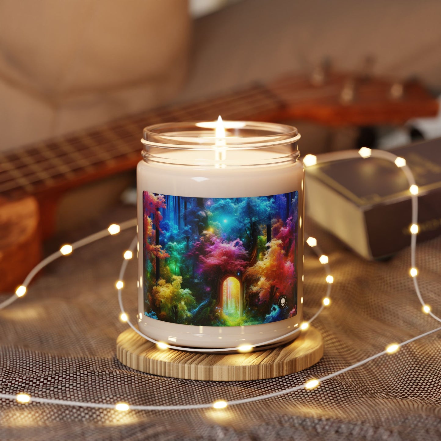 "Enchanted Rainbow Forest: Gateway to the Unseen Realm" - The Alien Scented Soy Candle 9oz