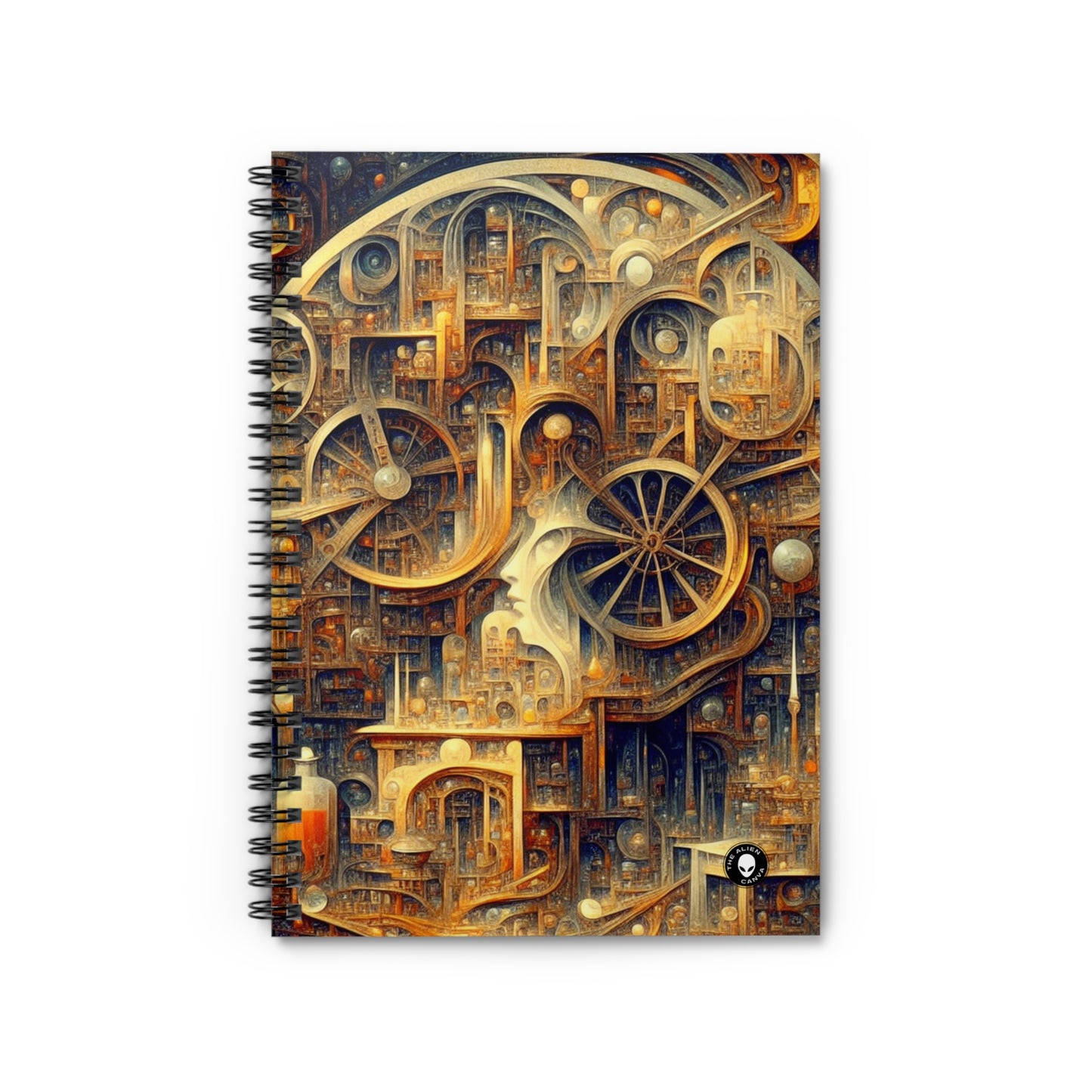 « Unité dans une harmonie vibrante : une exploration métaphysique abstraite » - The Alien Spiral Notebook (Ruled Line) Art métaphysique