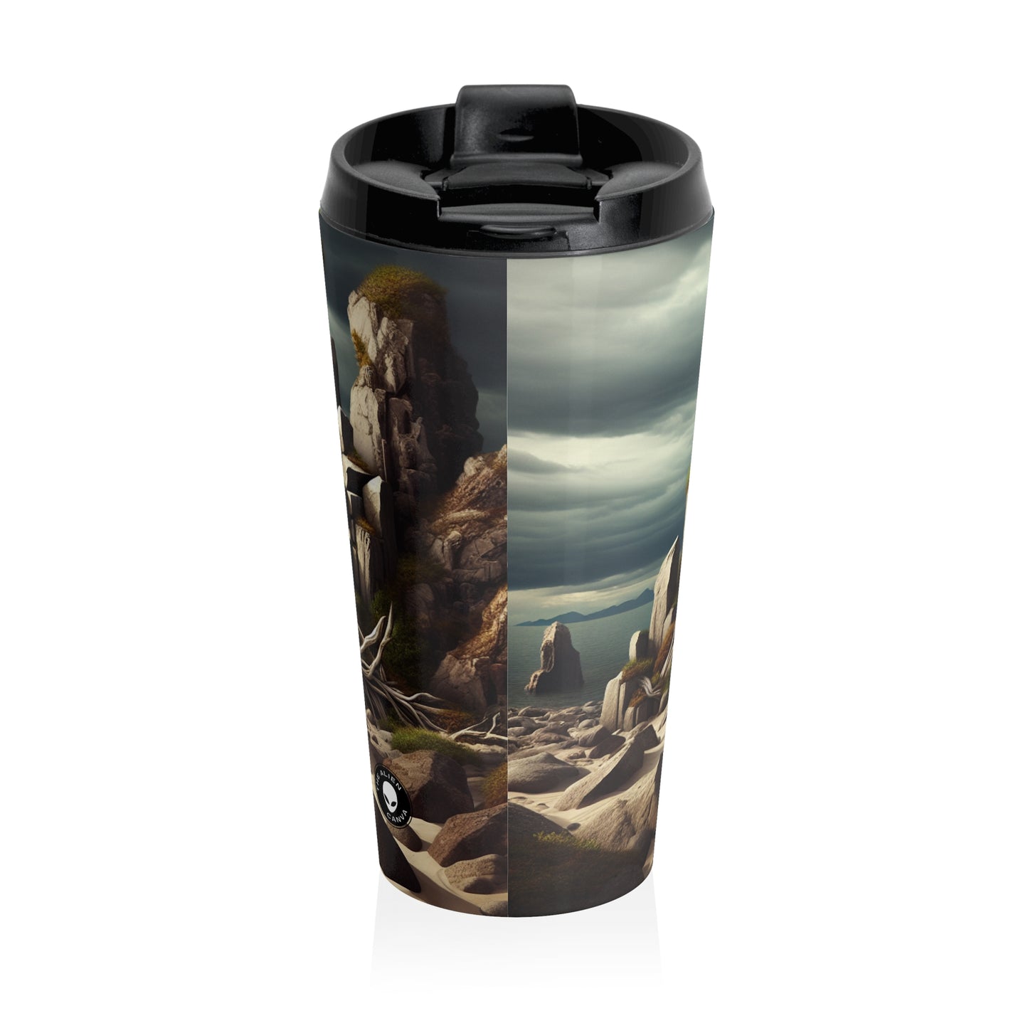 "Spinning Nature's Tapestry: A Breathtaking Land Art Installation Celebrating the Intricate Beauty of Spider Webs" - The Alien Stainless Steel Travel Mug Land Art