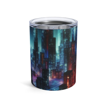 « Neon Skyline : un paysage urbain futuriste » - Le verre Alien 10oz