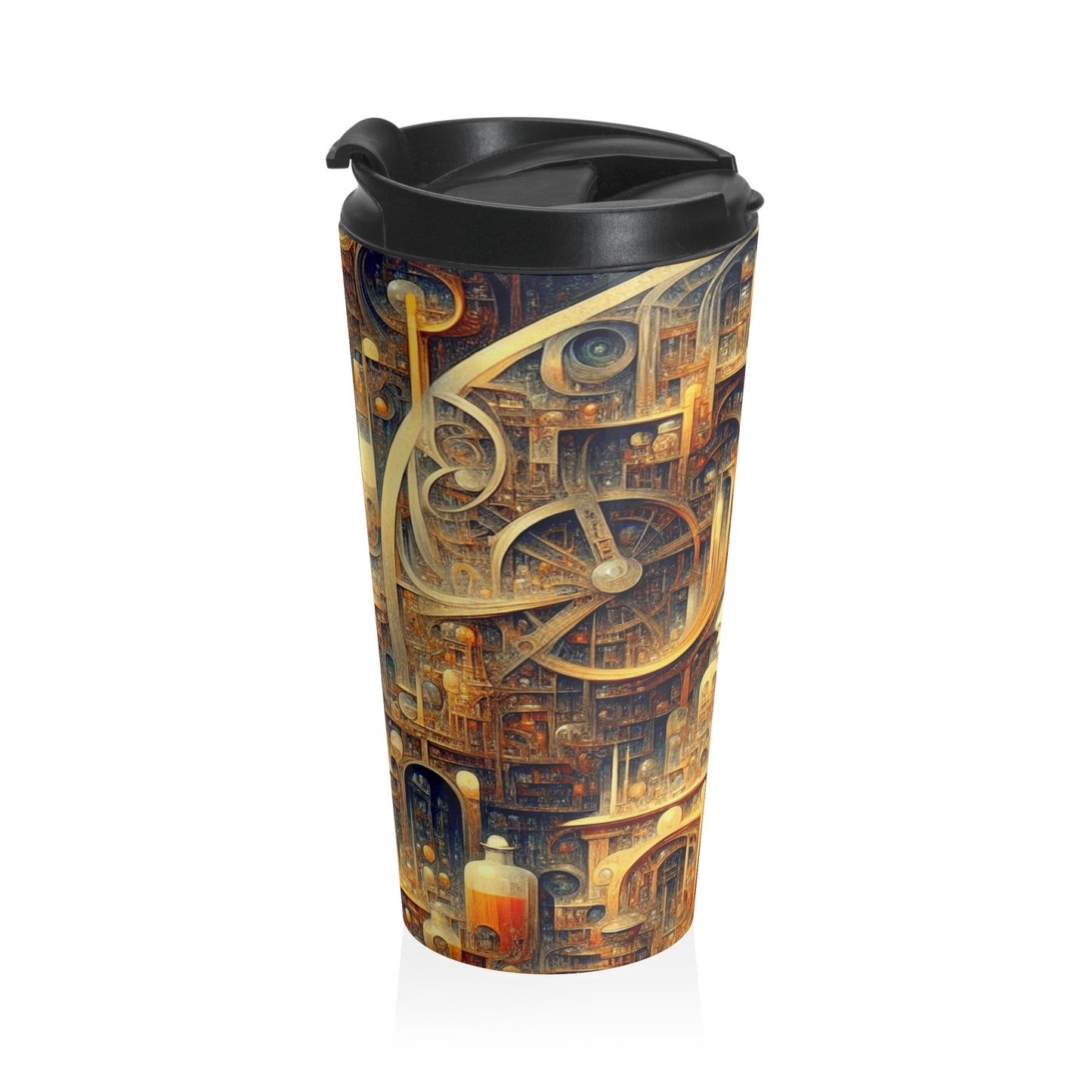 "Unity in Vibrant Harmony: An Abstract Metaphysical Exploration" - The Alien Stainless Steel Travel Mug Metaphysical Art