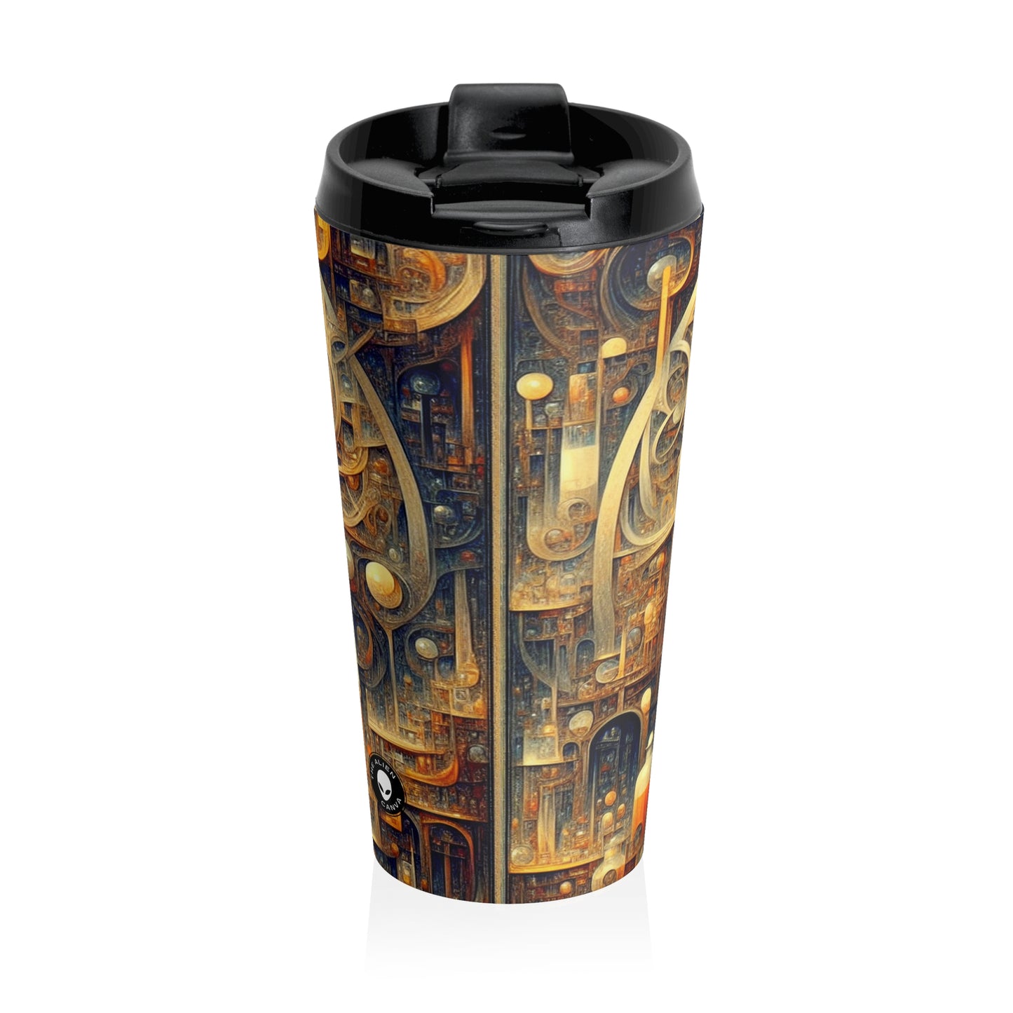 "Unity in Vibrant Harmony: An Abstract Metaphysical Exploration" - The Alien Stainless Steel Travel Mug Metaphysical Art