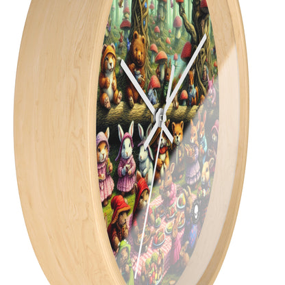 "Fantastical Forest Picnic: Animal Fashion Show" - The Alien Wall Clock