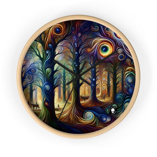 "Enchanted Rainbow Woods" - The Alien Wall Clock