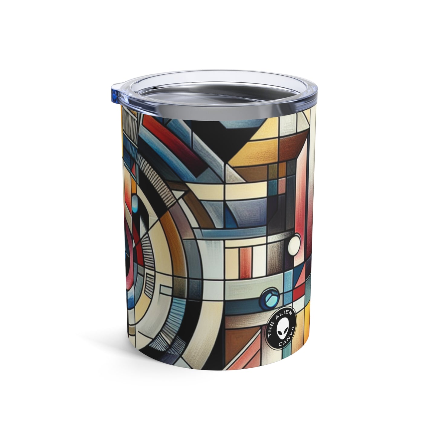 "City Lights: Geometric Nightfall" - The Alien Tumbler 10oz Geometric Abstraction