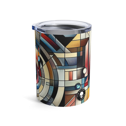 "Luces de la ciudad: Anochecer geométrico" - The Alien Tumbler 10oz Abstracción geométrica