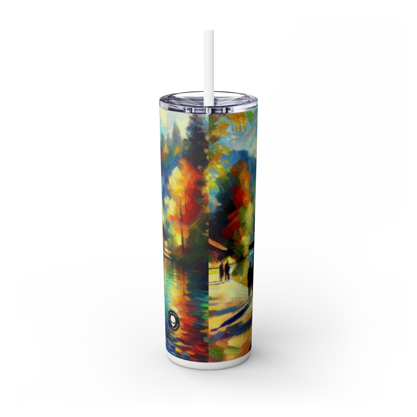 « Sunny Market Delight » - The Alien Maars® Skinny Tumbler avec paille 20oz Impressionnisme