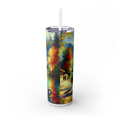 "Sunny Market Delight" - The Alien Maars® Skinny Tumbler with Straw 20oz Impressionism