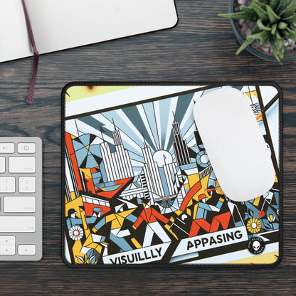 "Ciudad constructiva: una vibrante celebración del progreso urbano" - The Alien Gaming Mouse Pad Constructivismo