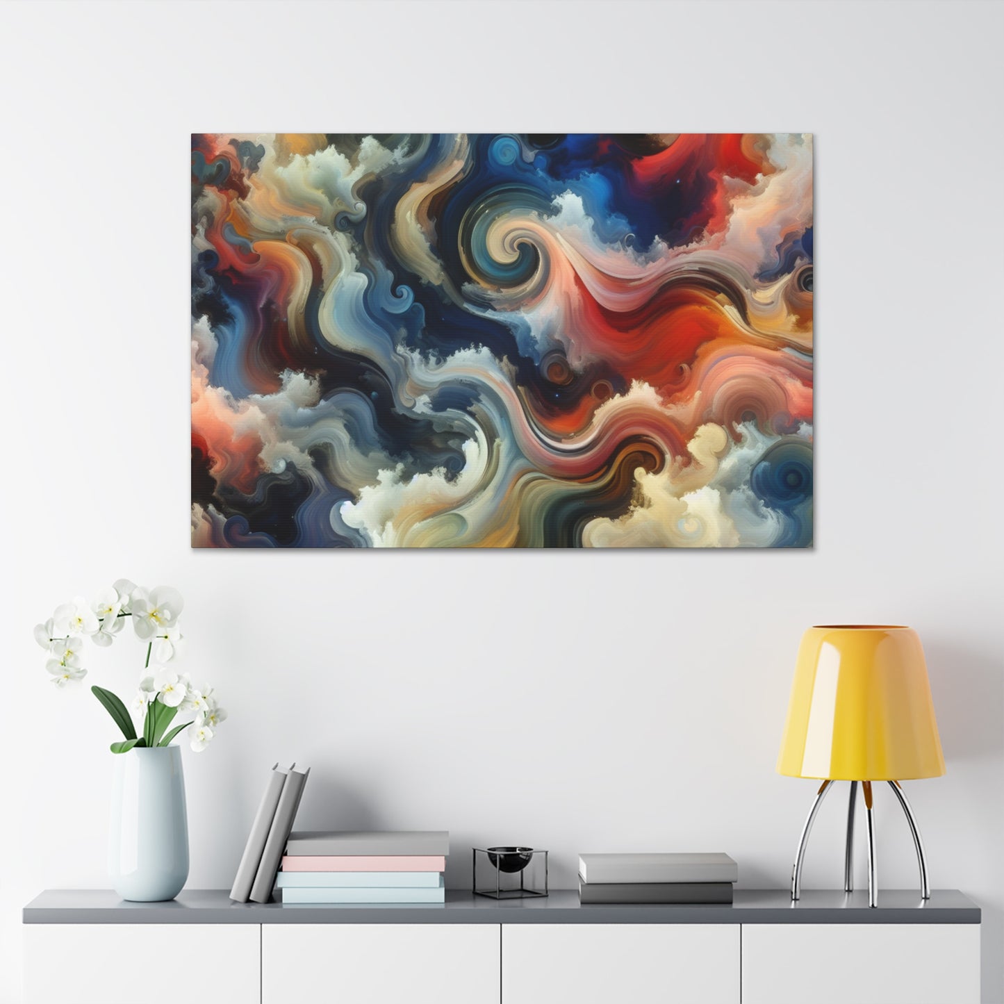 "Chaotic Balance: A Universe of Color" - The Alien Canva Abstract Art Style