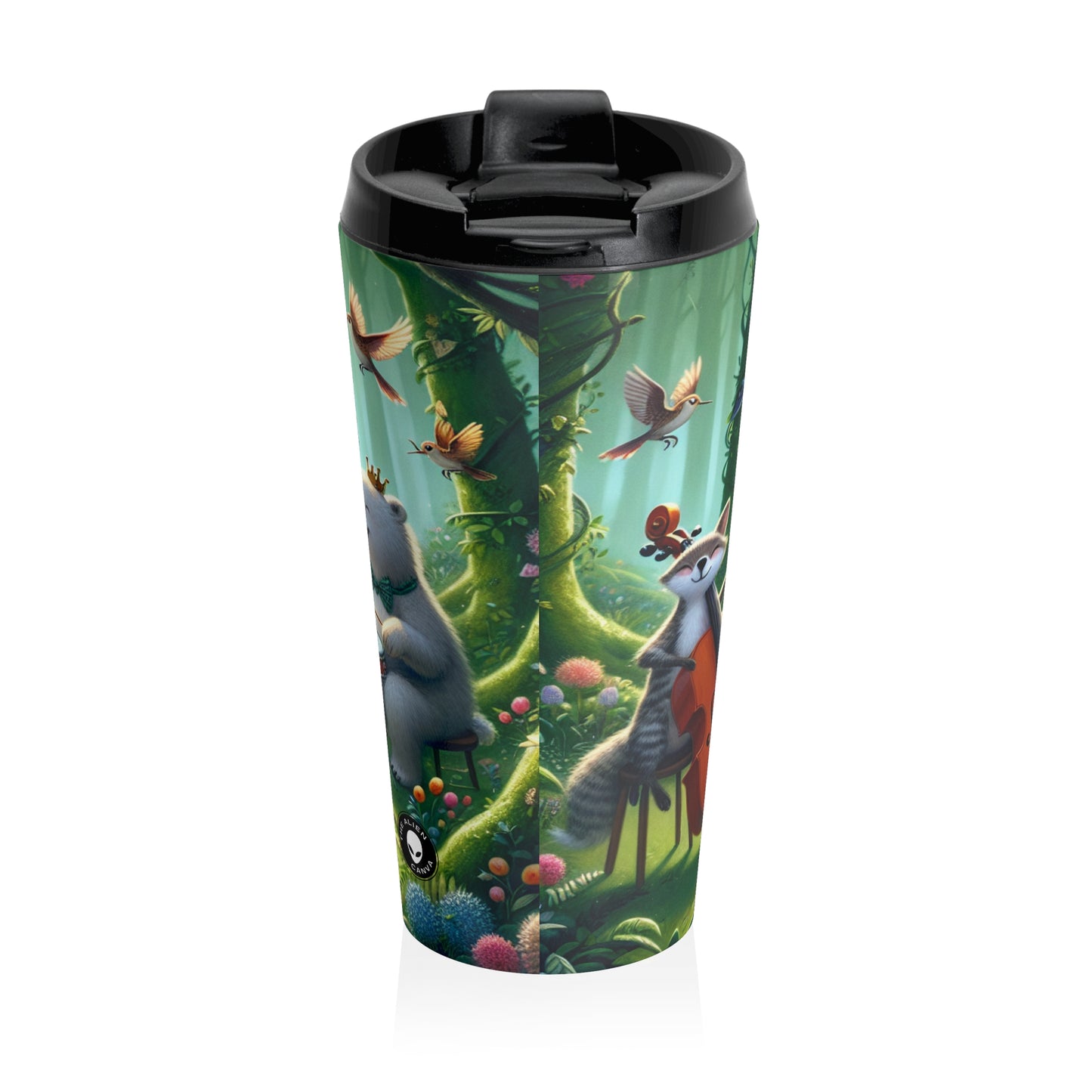 "Melodious Menagerie: Musical Animals in the Enchanted Forest" - The Alien Stainless Steel Travel Mug