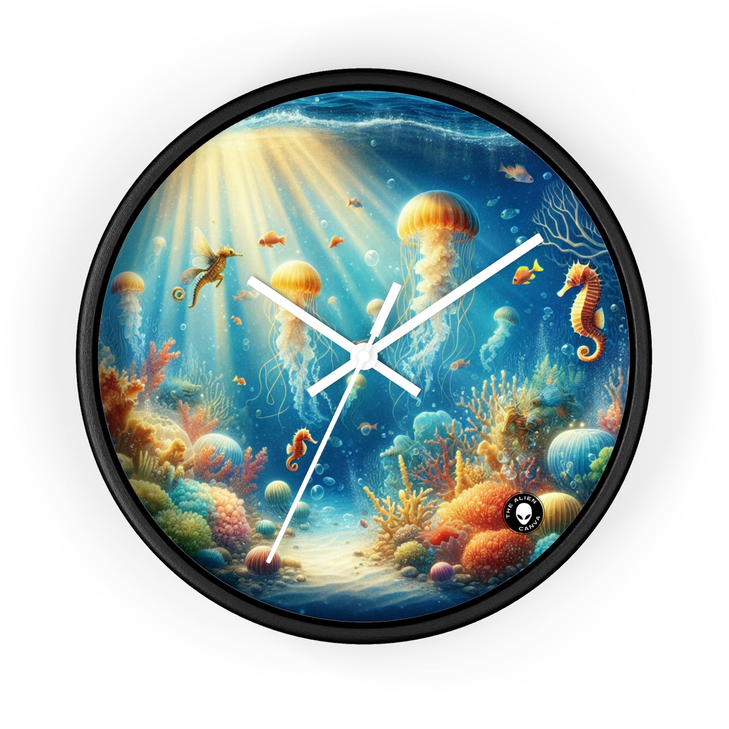 "Sunlit Serenity: A Magical Underwater Realm" - The Alien Wall Clock