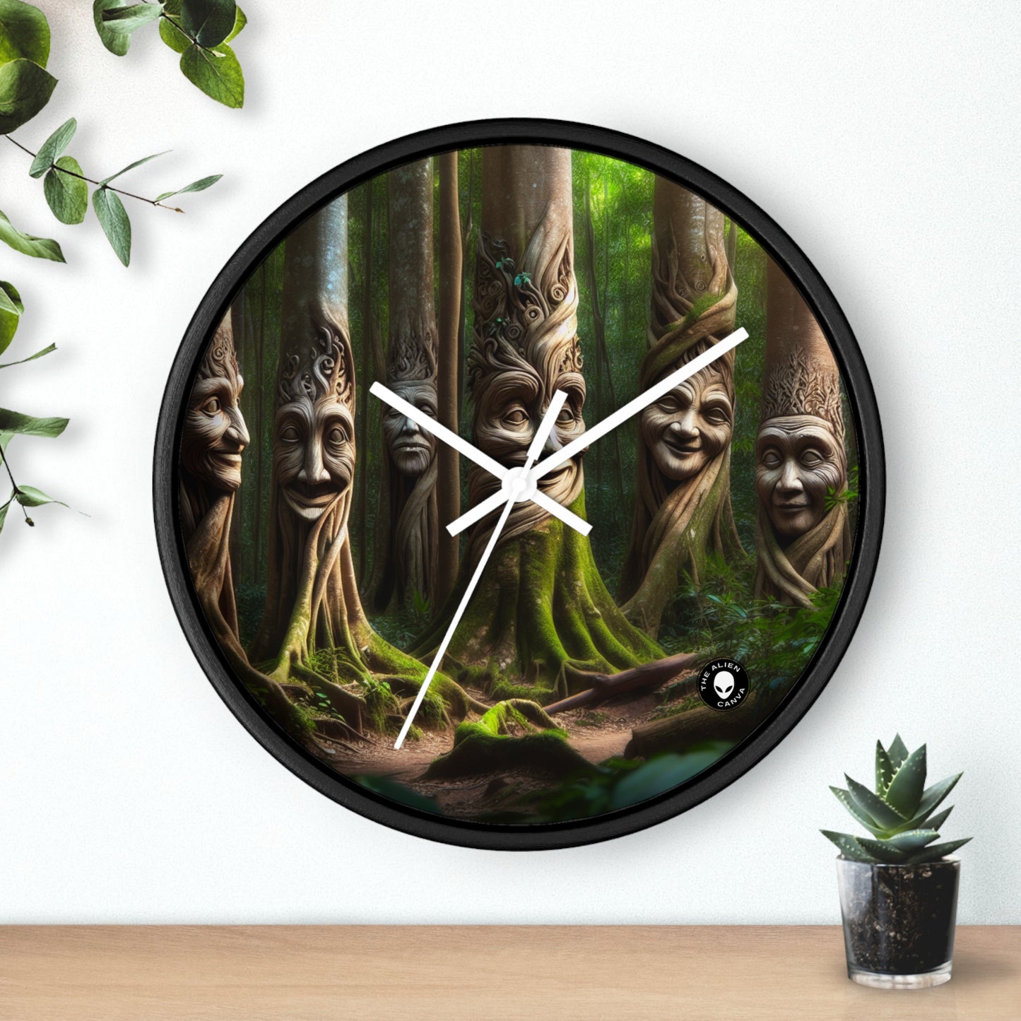 "El bosque parlanchín: conversaciones entre árboles" - El reloj de pared alienígena