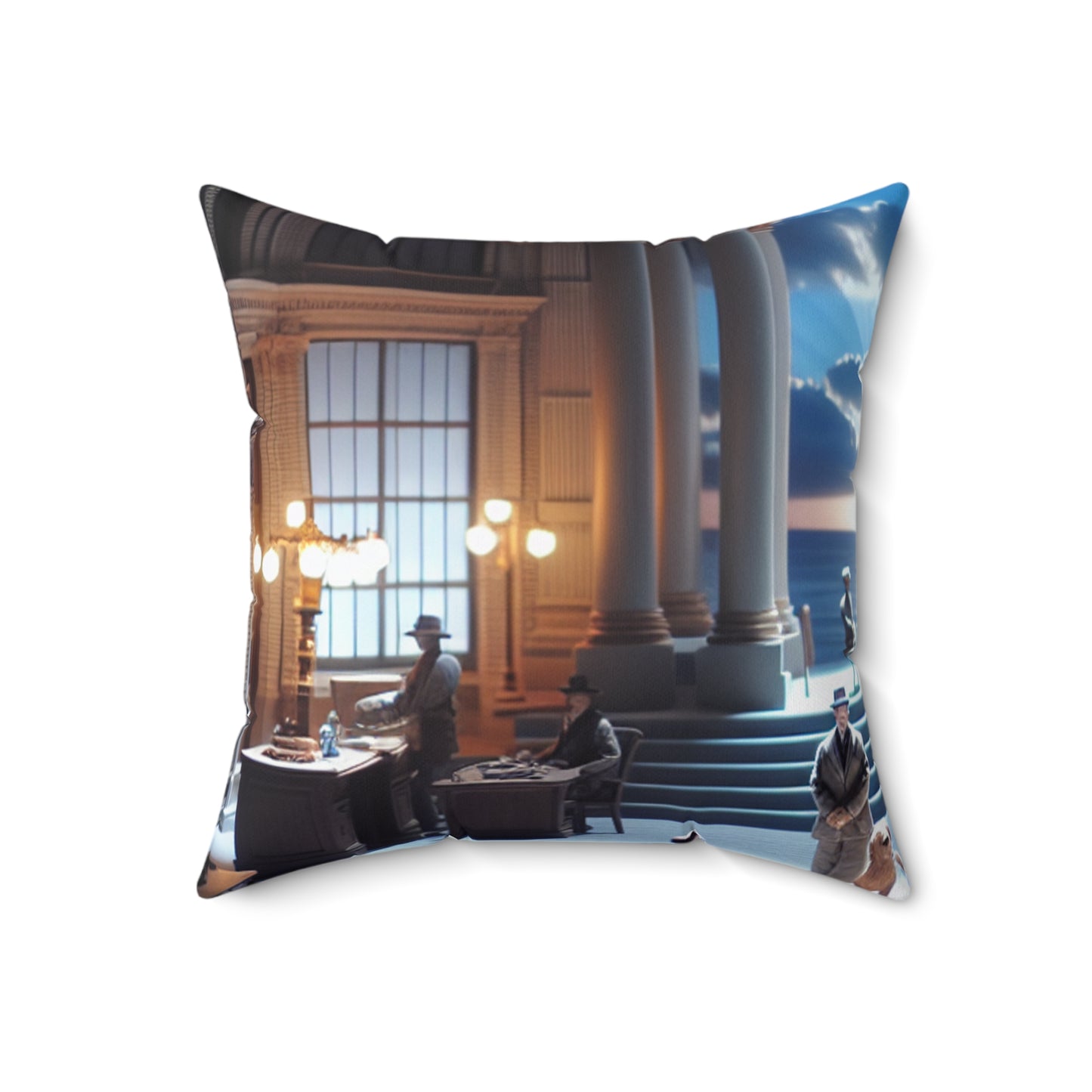 Title: "Ocean Symphony: A Photorealistic Ode to the Crashing Waves"- The Alien Spun Polyester Square Pillow Photorealism