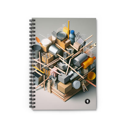 "Household Monochrome: Crafting a 3D Cubist Artwork" - The Alien Spiral Notebook (Ruled Line) Cubism