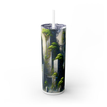 "Biodome Cityscape" - The Alien Maars® Skinny Tumbler with Straw 20oz