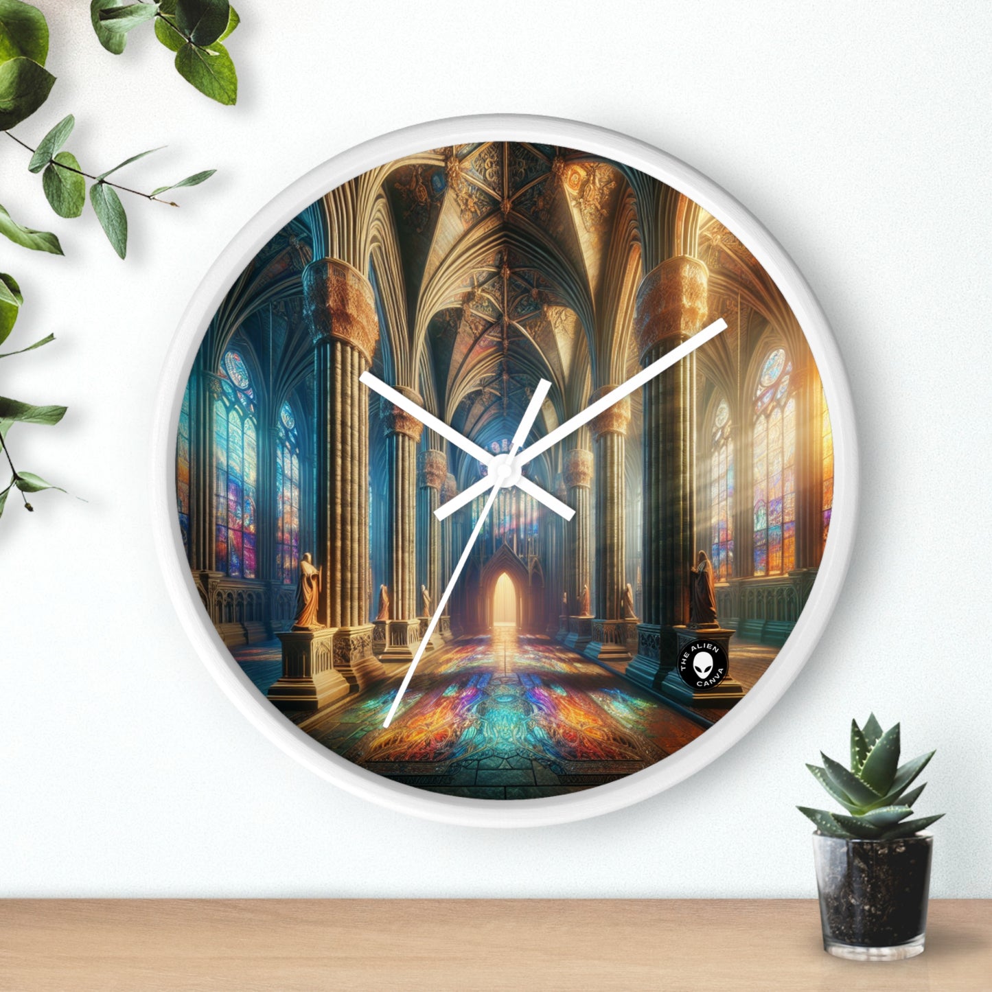 Shadows of the Gothic Cathedral - The Alien Wall Clock Gothic Art