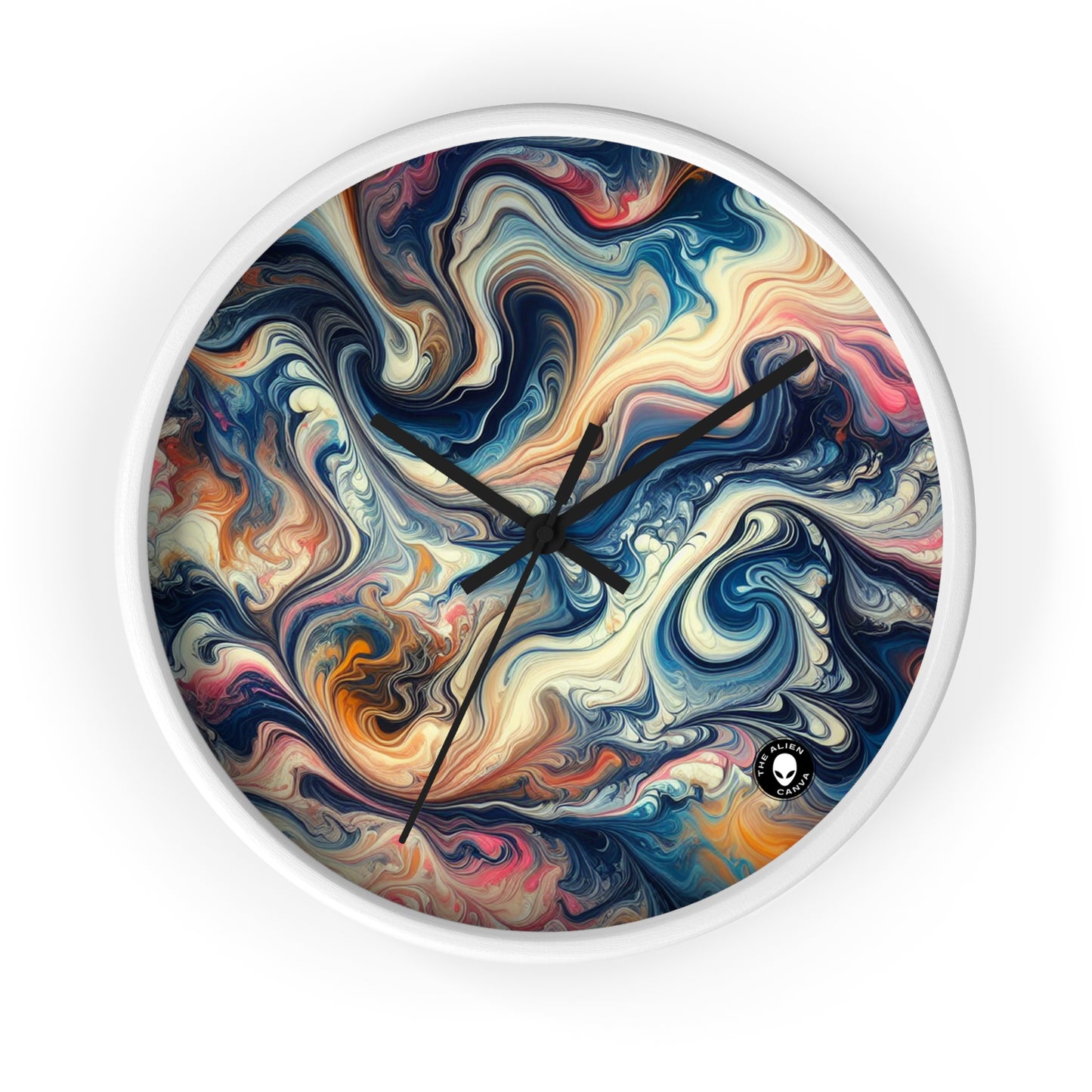 Forêt tropicale luxuriante : Coulée acrylique inspirée de la beauté tropicale - L'horloge murale Alien