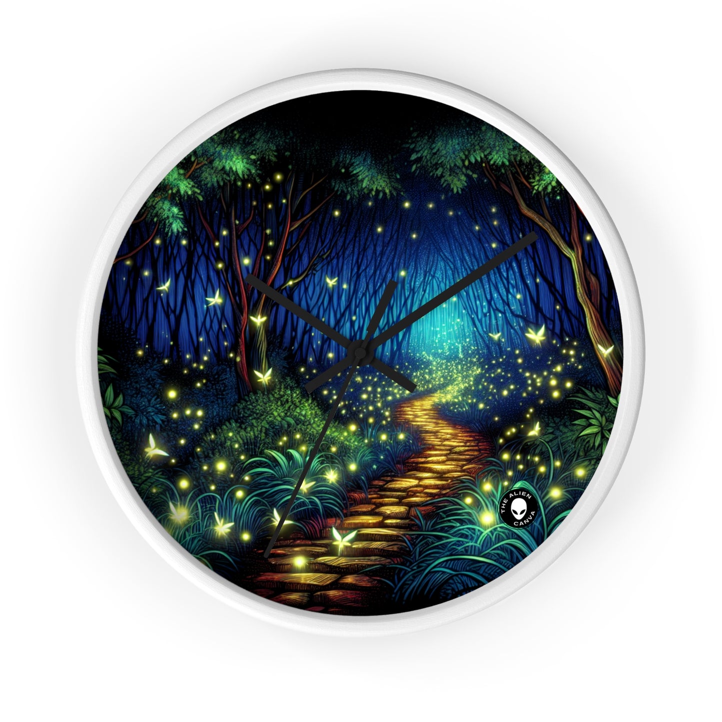 "Enchanted Forest: Night Glow" - The Alien Wall Clock