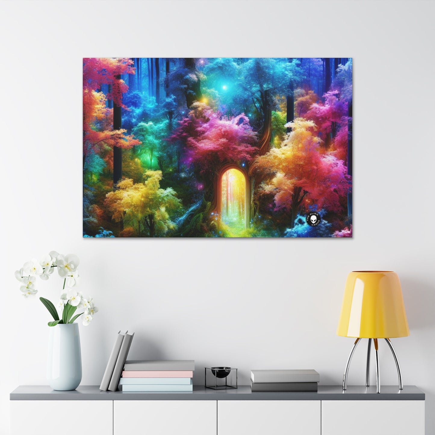 "Bosque Arcoiris Encantado: Puerta al Reino Invisible" - The Alien Canva