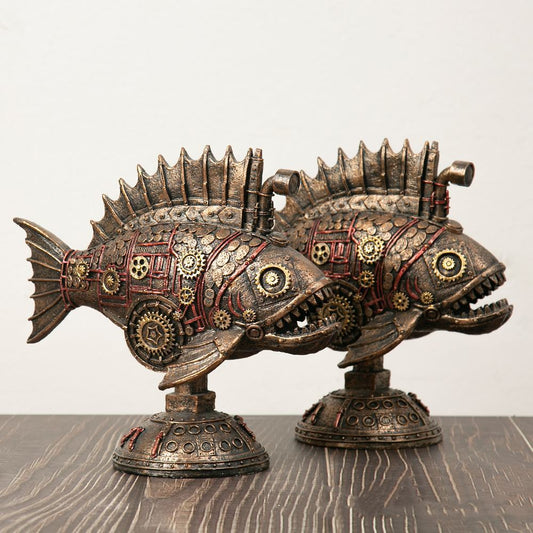 Retro Steampunk Style Black Whale Antique Copper Home Decor