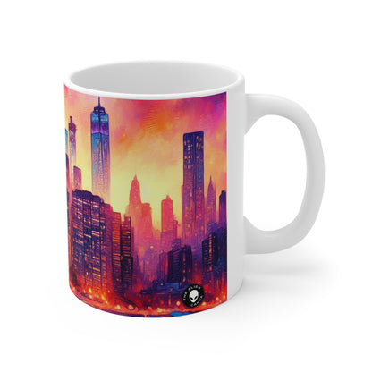 Hidden Oasis: A Spontaneous Impressionism Masterpiece in Vibrant Hues - The Alien Ceramic Mug 11oz Impressionism