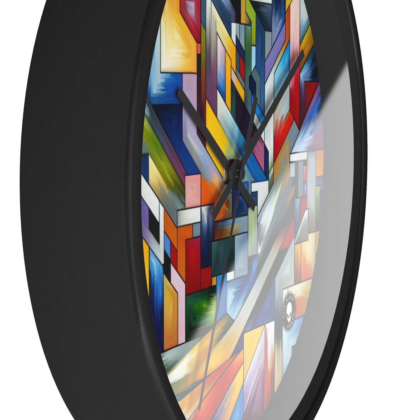 "City Pulse: A Vibrant Nighttime Geometric Journey" - The Alien Wall Clock Hard-edge Painting