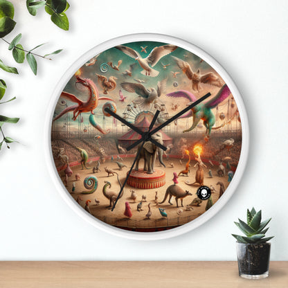 "Fantasy Circus: Where Animal Performers Entertain Mythical Attendees" - The Alien Wall Clock