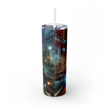 "Enchanted Oasis: A Virtual Reality Garden Experience" - The Alien Maars® Skinny Tumbler with Straw 20oz Virtual Reality Art