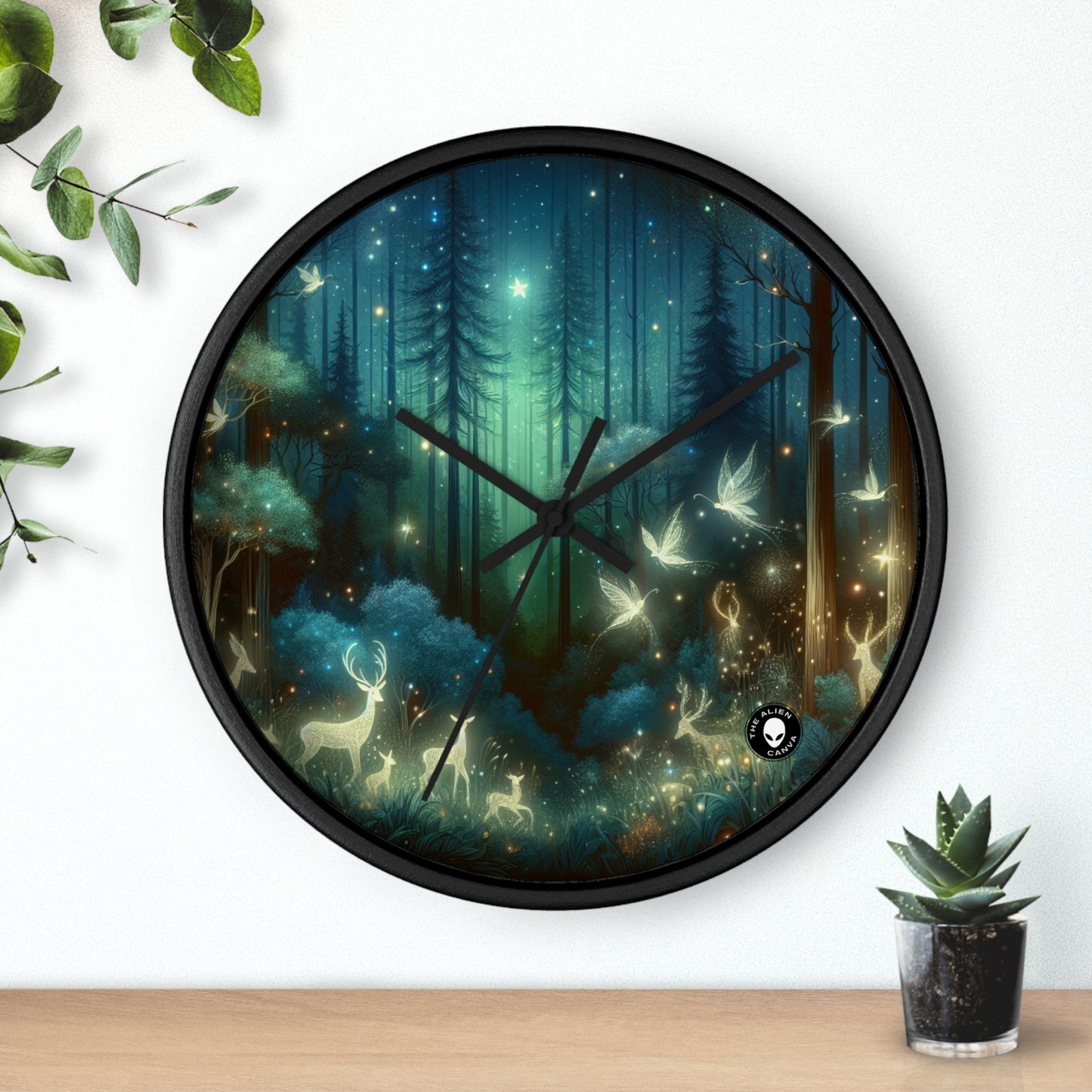 "Enchanted Night in the Whispering Woods" - The Alien Wall Clock