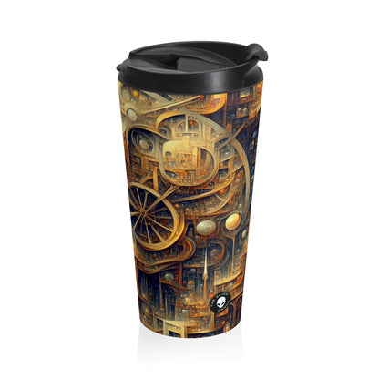 "Unity in Vibrant Harmony: An Abstract Metaphysical Exploration" - The Alien Stainless Steel Travel Mug Metaphysical Art