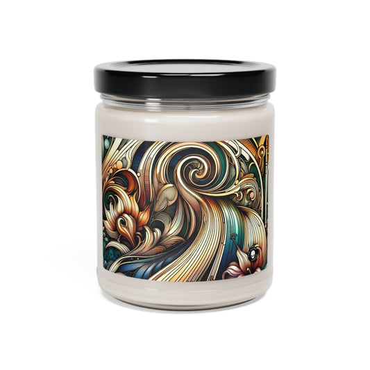 "Floral Elegance: Art Nouveau Botanical Garden Poster" - The Alien Scented Soy Candle 9oz Art Nouveau