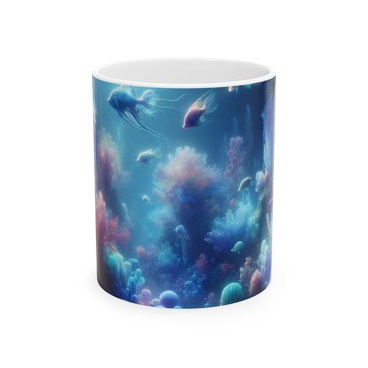 "Fantasía coral: un deleite submarino de ensueño" - Taza de cerámica The Alien de 11 oz