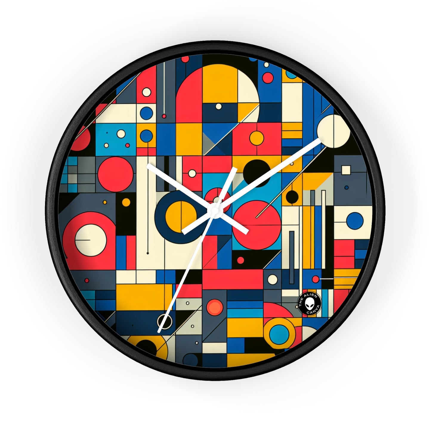"Harmony in Nature: Geometric Abstraction" - The Alien Wall Clock Geometric Abstraction