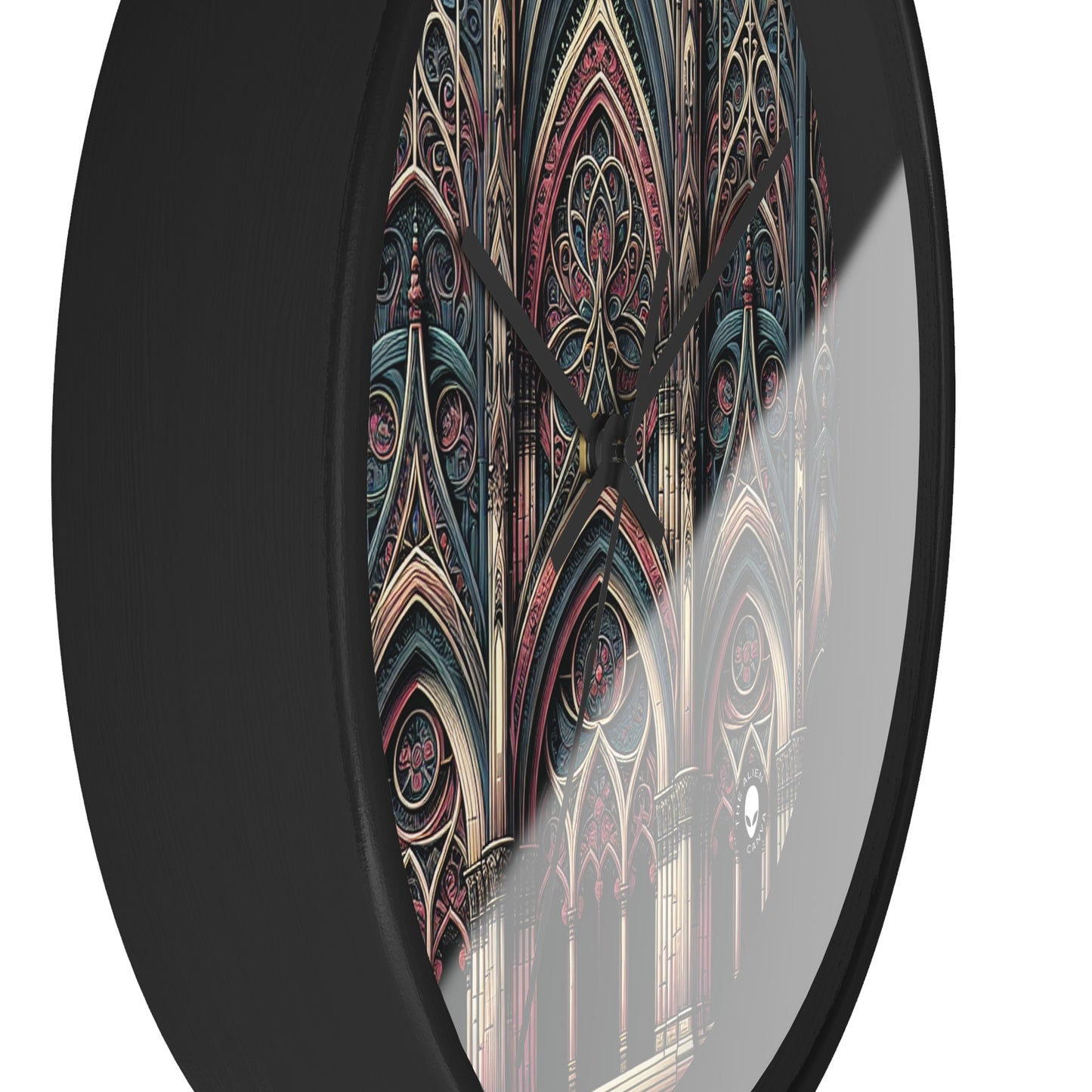 "Solace in Shadows: A Gothic Masterpiece of Eternal Darkness and Melancholic Beauty" - The Alien Wall Clock Gothic Art