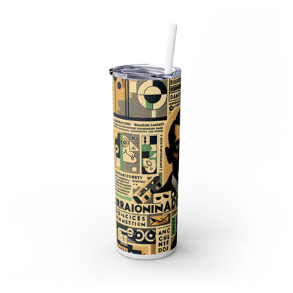 "Cacophonie de la folie banale : un collage dadaïste" - The Alien Maars® Skinny Tumbler with Straw 20oz Dadaism