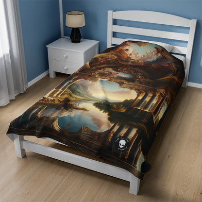 "A Neo-Renaissance Odyssey: A Modern Panorama" - The Alien Velveteen Plush Blanket Renaissance Art